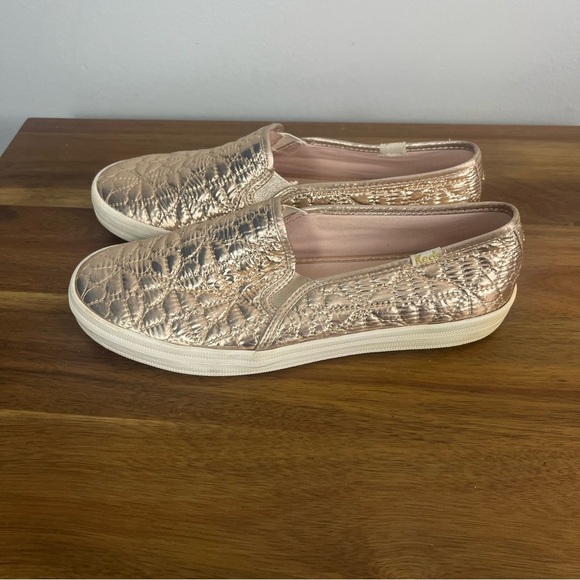 Kate Spade x Keds new york Women's Double Decker Quilted Loafers Champagne Sz 7 - Picture 4 of 10